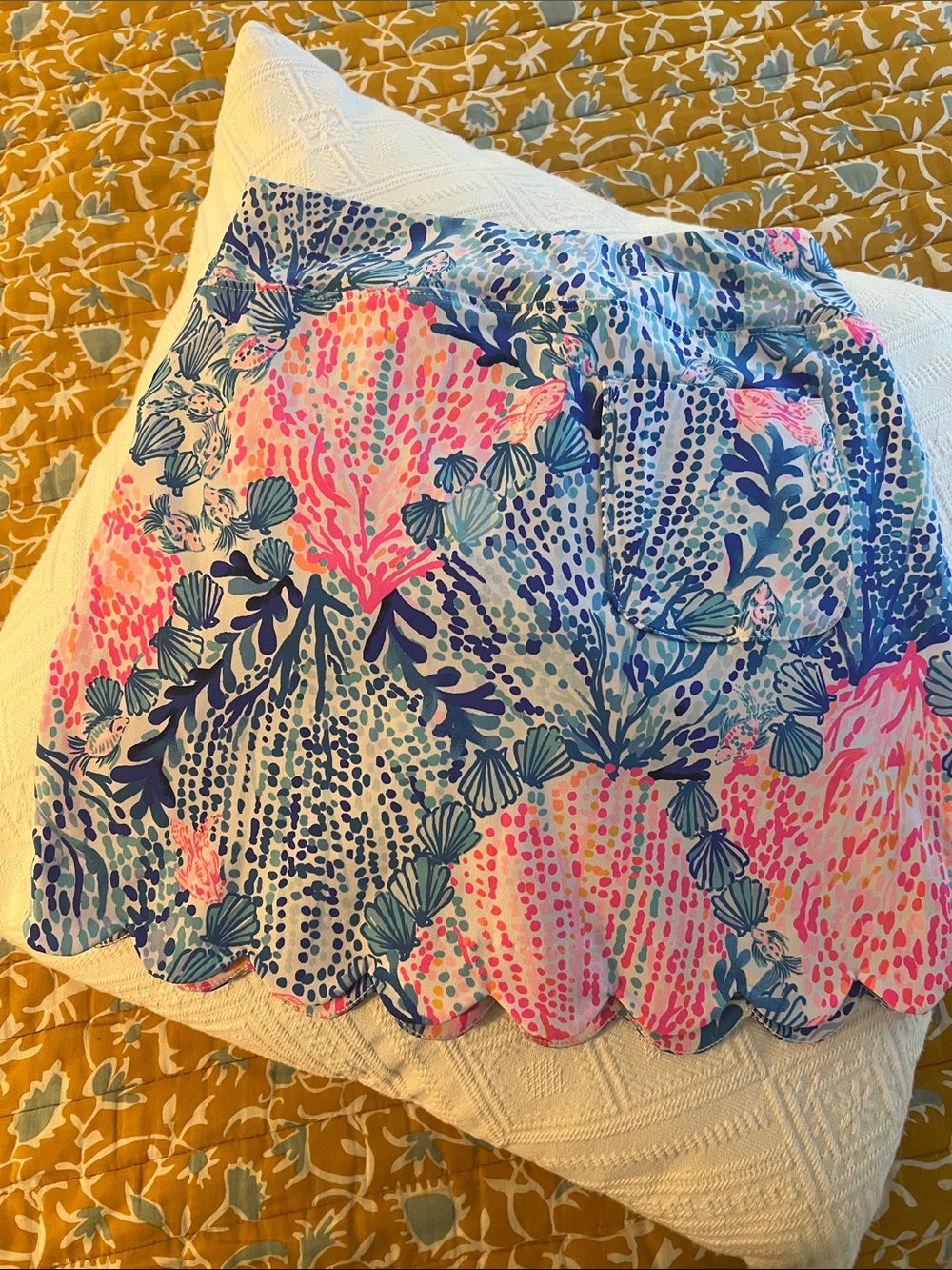 Lilly Pulitzer Pink, Blue and Aqua Shell-Print Mini Skirt - Picture 2 of 3